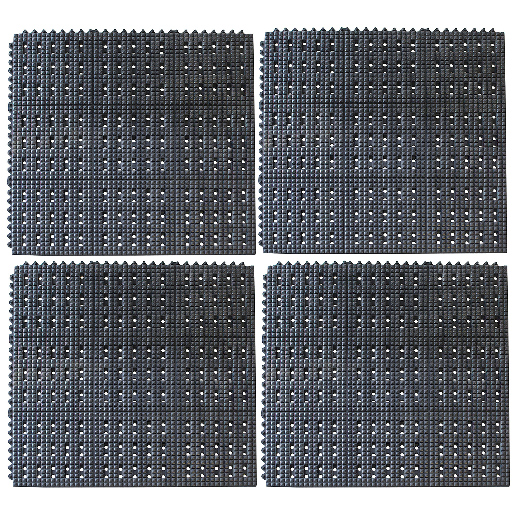 Buffalo Tools, 3 x 3ft. Anti-Fatigue Interlocking Mats (4 Pk), Width 36 in, Length 36 in, Thickness 1/2 in, Model# AFM33I4PK
